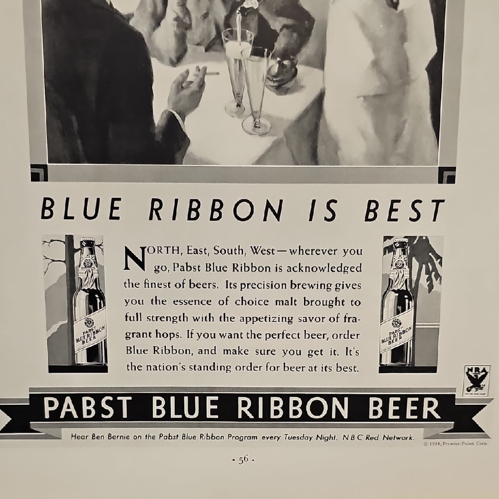 Vintage Pabst Blue Ribbon Beer Advertisement 1934 - Duesenberg Ad - Picture 8 of 11